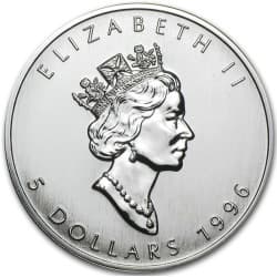 Stříbrná mince 1 Oz Maple Leaf 1996