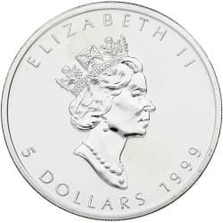 Stříbrná mince 1 Oz Maple Leaf 1999