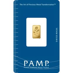 Zlatý slitek 1 g PAMP Růže