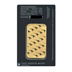 Zlatý slitek 50 g Perth Mint