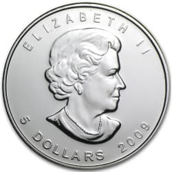 Stříbrná mince 1 Oz Maple Leaf 2009