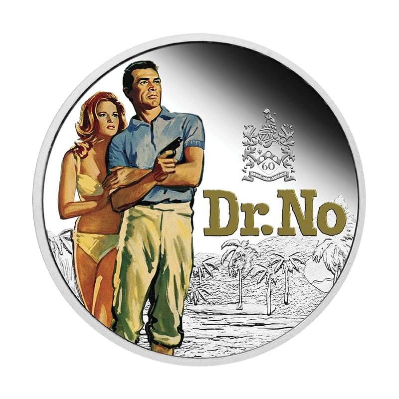 Stříbrná mince 1 Oz James Bond 007 Dr. No 2022 Proof + Kolorováná