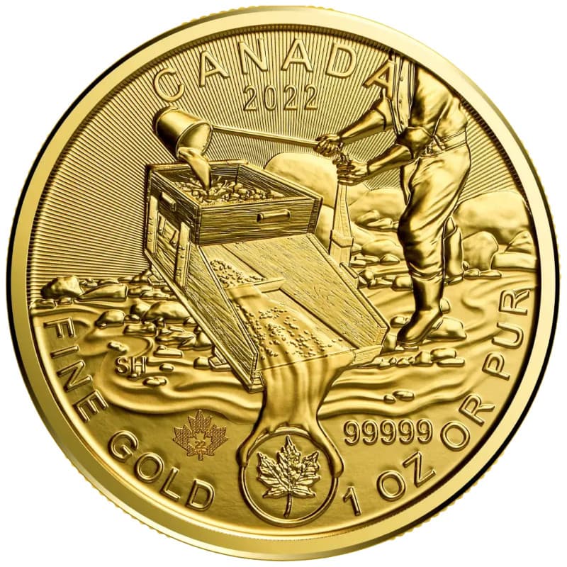 Zlatá mince 1 Oz Maple Leaf 2022 Klondike Gold Rush - poškozený obal