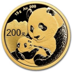 Zlatá mince 15 g China Panda 2019