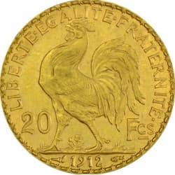 Zlatá mince 20 Frank Marianne Rooster - Kohout různé roky (1899-1914)