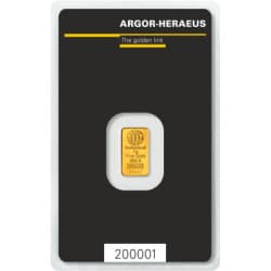 Zlatý slitek 1 g Argor Heraeus Kinebar