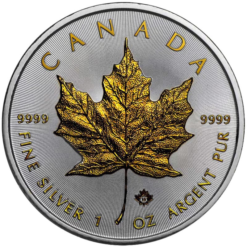 Stříbrná mince 1 Oz Maple Leaf 2022 Zlaceno