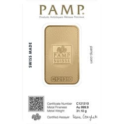 Zlatý slitek 1 Oz PAMP Black