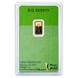 Zlatý slitek 1 g Valcambi green gold