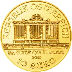 Zlatá mince 1/10 Oz Wiener Philharmoniker různé roky