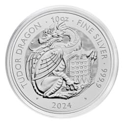 Stříbrná mince 10 Oz The Royal Tudor Beasts Tudor Dragon 2024