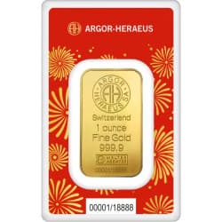 Zlatý slitek 1 Oz Argor Heraeus Lunar Series III Year of the Snake 2025