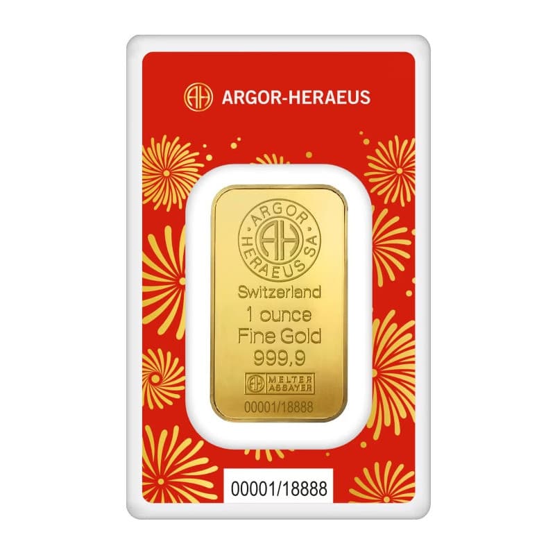 Zlatý slitek 1 Oz Argor Heraeus Lunar Series III Year of the Snake 2025