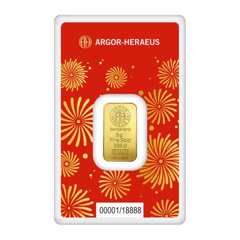 Zlatý slitek 5 g Argor Heraeus Lunar Series III Year of the Snake 2025