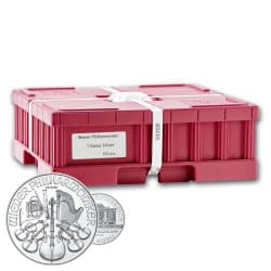 Box 500 x stříbrná mince 1 Oz Wiener Philharmoniker
