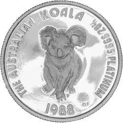 Platinová mince 1/2 Oz Australian Koala 1988