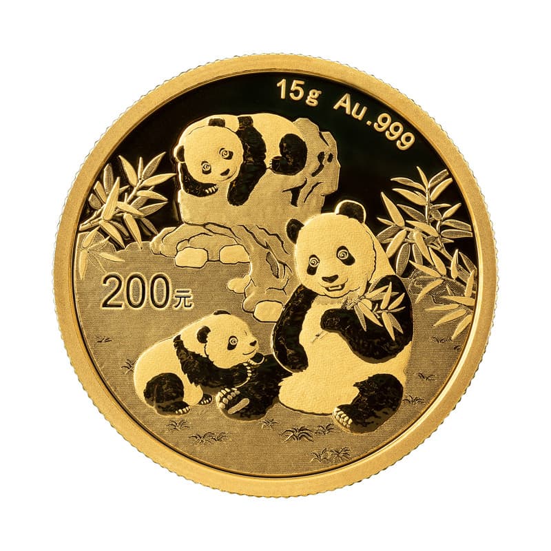Zlatá mince 15 g China Panda 2025