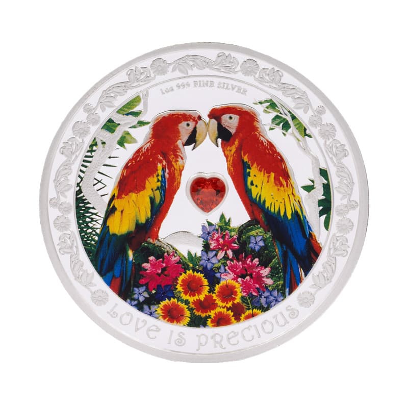 Stříbrná mince 1 Oz Love is precious Macaws 2025