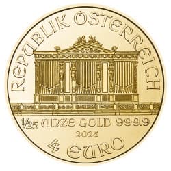Zlatá mince 1/25 Oz Wiener Philharmoniker 2025