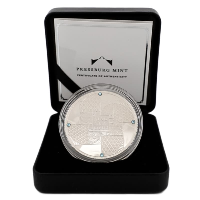 Stříbrná mince 1 Oz Magnum Opus 2023 Proof křištály Swarovski