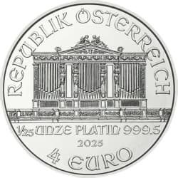 Platinová mince 1/25 Oz Wiener Philharmoniker 2025