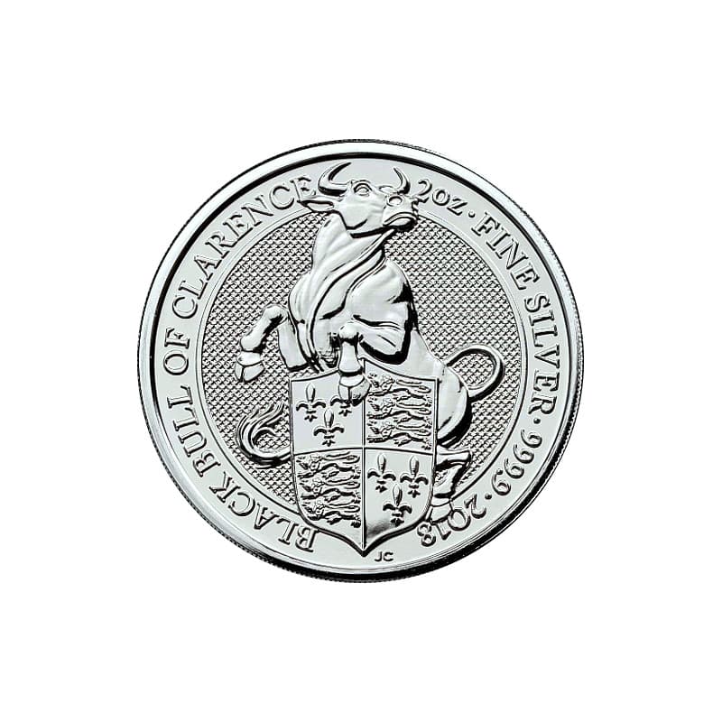 Stříbrná mince 2 Oz The Queens Beasts Black Bull of Clarence 2018