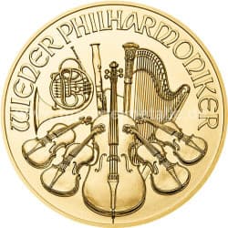 Zlatá mince 1/25 Oz Wiener Philharmoniker různé roky