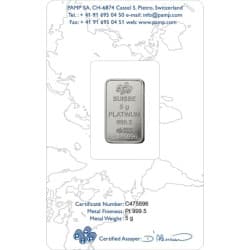 Platinový slitek 5 g PAMP
