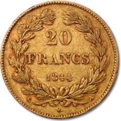 Zlatá mince 20 Frank Francie Louis Philippe I. různé roky (1830-1848)