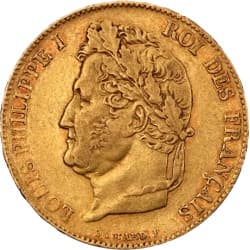Zlatá mince 20 Frank Francie Louis Philippe I. různé roky (1830-1848)