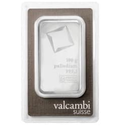 Palladiový slitek 100 g Valcambi