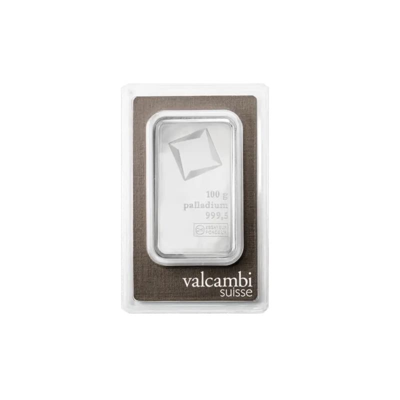 Palladiový slitek 100 g Valcambi