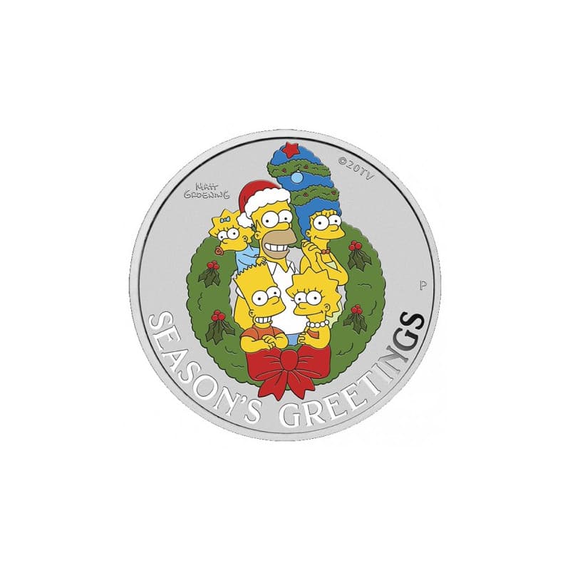 Stříbrná mince 1 Oz The Simpsons - Seasons Greetings 2022
