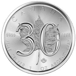 Stříbrná mince 1 Oz Maple Leaf 2018 - 30th Anniversary