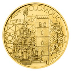 Zlatá mince 1/2 Oz 5000 Kč Městská památková rezervace Olomouc 2024 standard