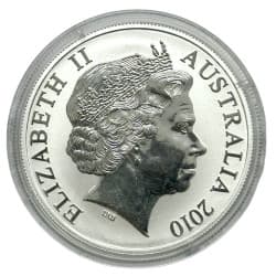 Stříbrná mince 1 Oz Kangaroo (RAM) 2010 Zlaceno