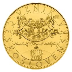 Zlatá mince 1 Oz 10 000 Kč 100. výročí vzniku Československa 2018 Standard