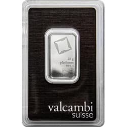 Platinový slitek 20 g Valcambi