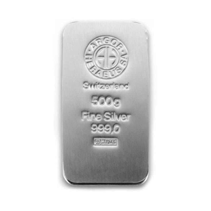 Stříbrný slitek 500 g Argor Heraeus ražený