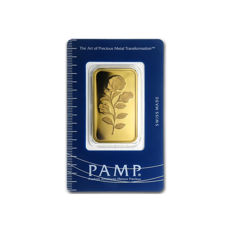 Zlatý slitek 1 Oz PAMP Růže