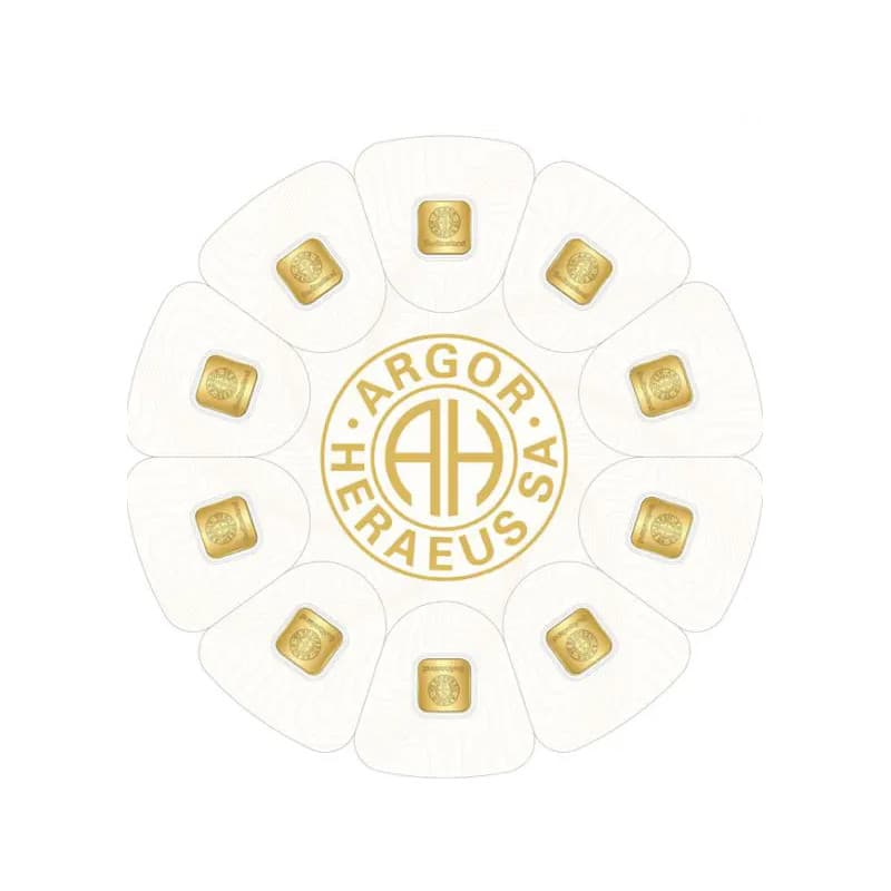 Zlatý slitek 10 x 1 g Argor Heraeus GoldSeed