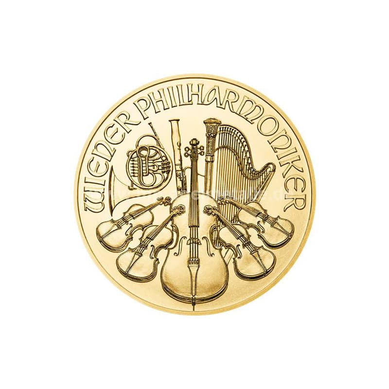 Zlatá mince 1/25 Oz Wiener Philharmoniker různé roky