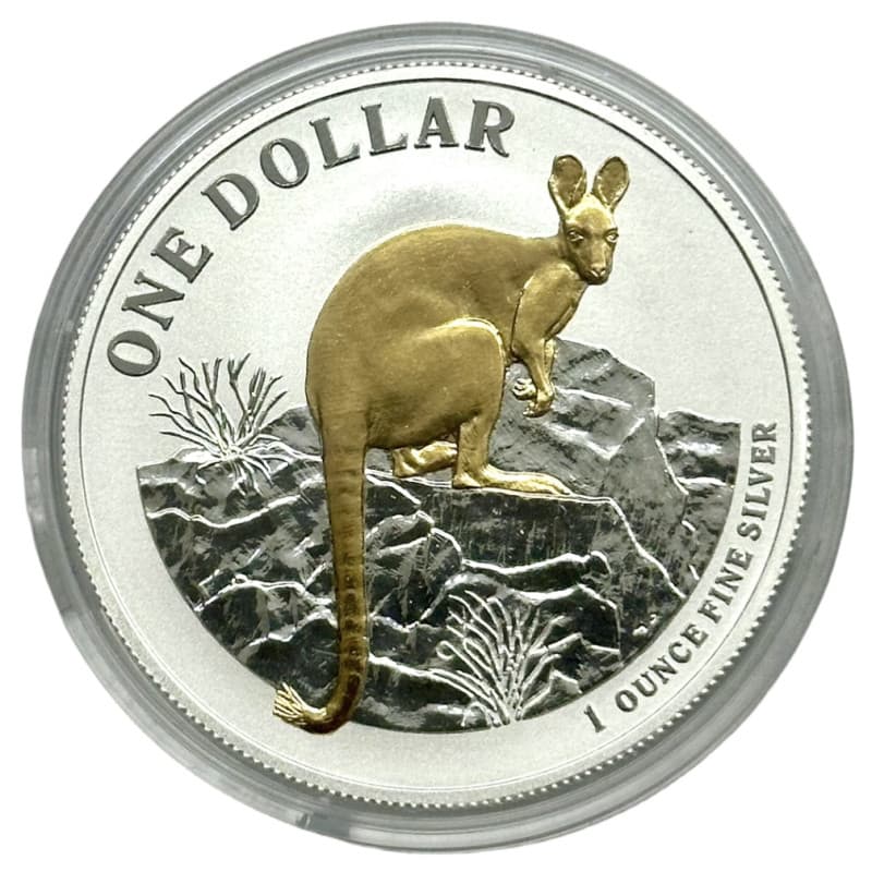 Stříbrná mince 1 Oz Kangaroo (RAM) 2010 Zlaceno