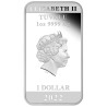 Stříbrná mince ve tvaru slitku 1 Oz James Bond 007 - 60 Year of Bond 2022 kolorovaná